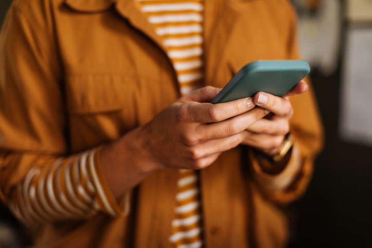 woman using phone