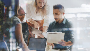 A group of colleagues in a meeting