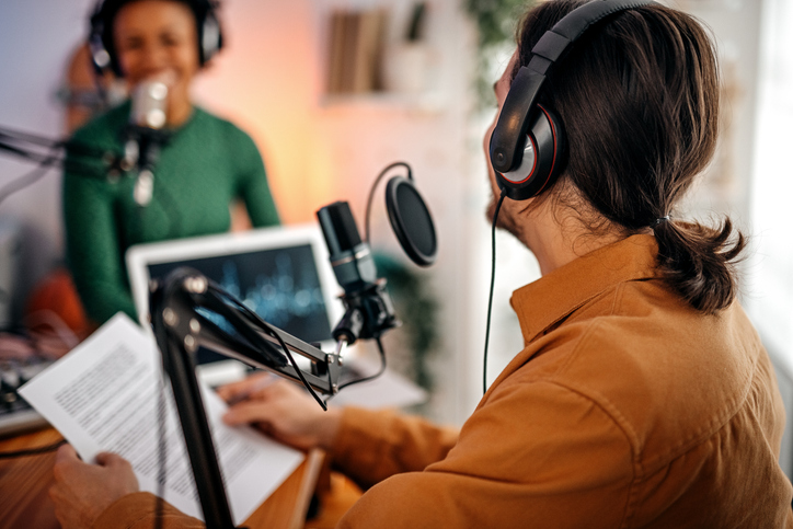 two people in radio studio