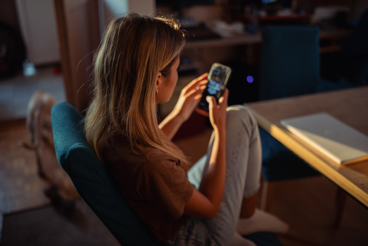 woman using mobile phone