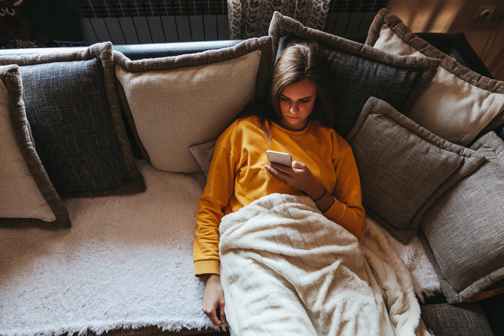 Woman using mobile phone
