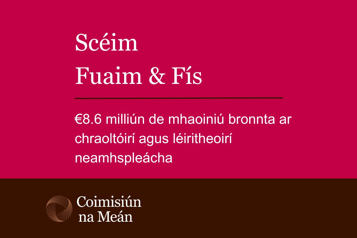 Bronnann Coimisiún na Meán luach €8.6m de mhaoiniú ar Chraoltóirí agus ar Léiritheoirí Neamhspleácha faoin Scéim Fuaim agus Fís.